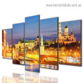 Moscow City Landscape Modern Artwork Picture Canvas Print for Room Wall Ornament