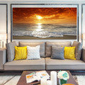 Seacoast Seascape Modern Landscape Picture Canvas Print for Living Room Wall Decor
