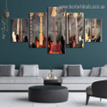 Guitar Collection Music Modern Portrait Image Canvas Print for Room Wall Garniture