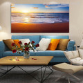 Seaside Seascape Modern Landscape Picture Canvas Print for Lounge Room Wall Finery