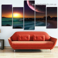 Sunset Dive Nature Landscape Modern Artwork Photo Canvas Print for Room Wall Garniture