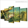 Ocean Fish Animal Landscape Modern Artwork Picture Canvas Print for Room Wall Garniture
