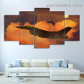 Airplane in Clouds Travel Modern Artwork Photo Canvas Print for Room Wall Decoration