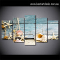 Seashells And Starfish Animal Modern Landscape Artwork Pic Oversized Split Canvas Print