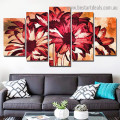 Abstract Sunflower Botanical Modern Painting Split Canvas Print for Room Wall Decoration