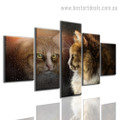 Fantasy Cat Animal Modern Effigy Photo Split Canvas Wall Art Print