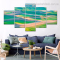 Green Roads Landscape Modern Portraiture Pic Large Split Canvas Print for Room Wall Flourish