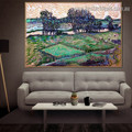 Landscape with Bridge across the Oise Vincent Willem Van Gogh Botanical Impressionism Portrait Image Canvas Print for Room Wall Decor