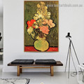 Still Life Vase with Rose Mallows Vincent Willem Van Gogh Impressionism Artwork Image Canvas Print for Room Wall Garniture