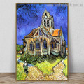 The Church at Auvers Vincent Willem Van Gogh Cityscape Impressionist Portrait Image Canvas Print for Room Wall Ornament