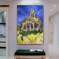 The Church at Auvers Vincent Willem Van Gogh Cityscape Impressionist Portrait Photo Canvas Print for Room Wall Decoration