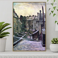 Backyards of Old Houses in Antwerp in the Snow Vincent Willem Van Gogh Cityscape Realism Portrait Photo Canvas Print for Room Wall Garniture