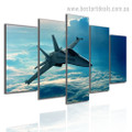 Fighter Skyscape Nature Modern Effigy Pic Large Split Canvas Wall Art Print