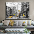 New York Town Cityscape Contemporary Painting Picture Print for Living Room Wall Onlay