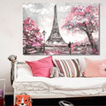 Paris Town Cityscape Contemporary Canvas Artwork Portrait Print for Room Wall Drape