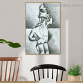 Study for Man in a Café Juan Gris Figure Cubism Reproduction Portrait Painting Canvas Print for Room Wall Adornment