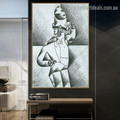 Study for Man in a Café Juan Gris Figure Cubism Reproduction Portrait Image Canvas Print for Room Wall Ornament