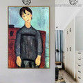 Little Girl in Black Apron Amedeo Clemente Modigliani Figure Expressionism Reproduction Portrait Picture Canvas Print for Room Wall Adornment