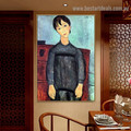 Little Girl in Black Apron Amedeo Clemente Modigliani Figure Expressionism Reproduction Portrait Image Canvas Print for Room Wall Décor