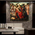 Holy Family with Music Making Angels Master of Frankfurt Figure Landscape Flemish Renaissance Reproduction Artwork Image Canvas Print for Room Wall Adornment