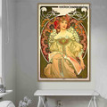 Reverie Alphonse Mucha Vintage Botanical Figure Retro Advertising Poster Artwork Portrait Canvas Print for Room Wall Adornment