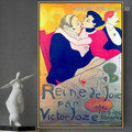 Reine De Joie Henri De Toulouse Lautrec Vintage Figure Typography Retro Advertisement Poster Portrait Painting Canvas for Room Wall Adornment