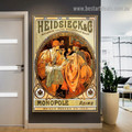 Heidsieck Alphonse Mucha Vintage Figure Retro Reproduction Advertisement Artwork Picture Canvas Print for Room Wall Garniture