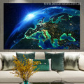 Earth in Space Nature Modern Picture Canvas Print for Lounge Room Wall Getup