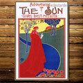 The Sun Vintage Botanical Figure Landscape Advertisement Retro Artwork Image Canvas Print for Room Wall Garniture