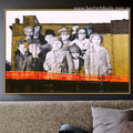 Group of Children’s Kids Graffiti Portrait Image Canvas Print for Room Wall Décor
