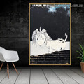 Baby Unicorn Animal Abstract Graffiti Artwork Photo Canvas Print for Room Wall Ornament
