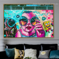 Baby with Sunglasses Animal Kids Abstract Graffiti Artwork Image Canvas Print for Room Wall Décor