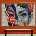 Colorful Face Abstract Figure Graffiti Portrait Photo Canvas Print for Room Wall Adornment