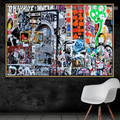 Urban Street Wall Abstract Typography Graffiti Artwork Photo Canvas Print for Room Wall Adornment