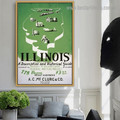 Illinois Vintage Advertisement Poster Artwork Image Canvas Print for Room Wall Garniture