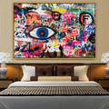 Multicolor Eyes Group Abstract Typography Graffiti Artwork Portrait Canvas Print for Room Wall Adornment