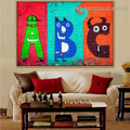 A B C Monsters Kids Typography Graffiti Portrait Photo Canvas Print for Room Wall Garniture