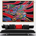 Abstract Skull Figure Graffiti Portrait Painting Canvas Print for Room Wall Garniture