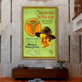 Know Him By This Sign Figure Vintage Reproduction Advertisement Poster Artwork Portrait Canvas Print for Room Wall Décor