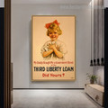 Third Liberty Loan Figure Retro Vintage Advertisement Artwork Photo Canvas Print for Room Wall Garniture