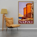 Napoli Vintage Landscape Travel Retro Advertisement Portrait Image Canvas Print for Room Wall Décor