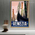 Venezia Landscape Vintage Retro Advertisement Poster Artwork Photo Canvas Print for Room Wall Drape