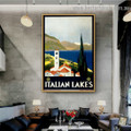 Italian Lakes Botanical Landscape Vintage Reproduction Poster Artwork Portrait Photo Canvas Print for Room Wall Decoration