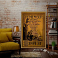 Remember and Invest Figure Vintage Advertisement Poster Artwork Picture Canvas Print for Room Wall Ornament