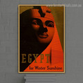 Egypt for Winter Sunshine Landscape Retro Advertisement Poster Portrait Picture Canvas Print for Room Wall Garniture