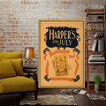 Harper's For July Vintage Abstract Advertisement Poster Artwork Picture Canvas Print for Room Wall Decoration