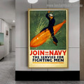 Join the Navy Figure Seascape Vintage Reproduction Poster Portrait Painting Canvas Print for Room Wall Décor