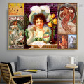 The Arts Dance Collage Botanical Figure Vintage Advertisement Poster Artwork Photo Canvas Print for Room Wall Garniture