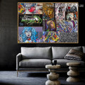 Girls Collage Animal Abstract Figure Graffiti Artwork Picture Canvas Print for Room Wall Adornment