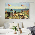 Garden at Sainte Adresse Oscar Claude Monet Botanical Figure Landscape Impressionism Reproduction Artwork Photo Canvas Print for Room Wall Garniture